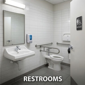 restrooms